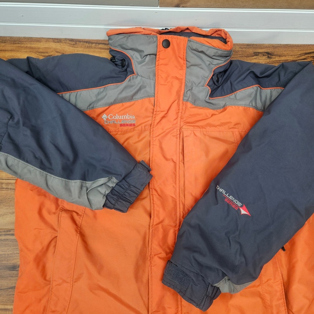 Columbia Challenge Series Mens Orange Grey Ski Jacket XM5472 Size L